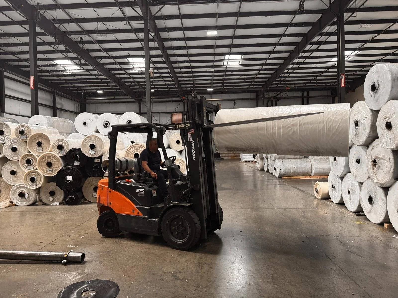 Tractor in Warehouse